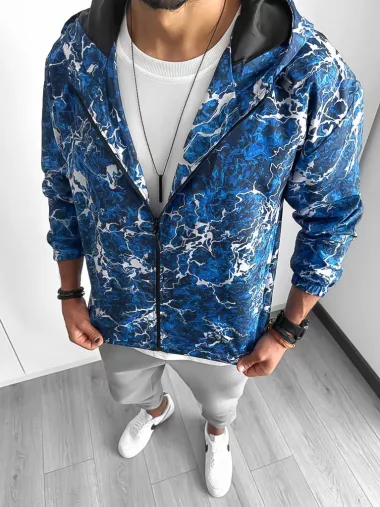 Geaca barbati de toamna cu imprimeu din fas subtire 12273 O4-7