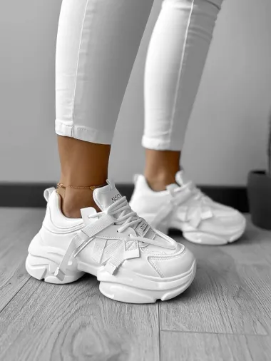 Adidasi dama casual albi LA239 T53-3