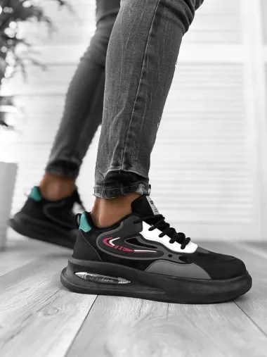 Adidasi barbati negri cu rosu A70 N8-1