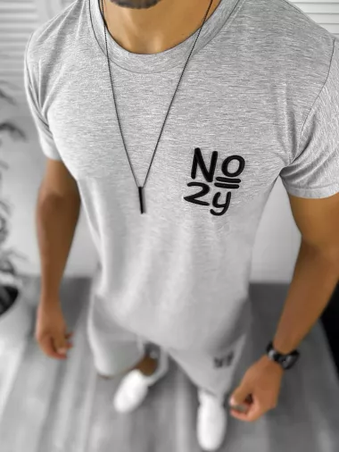 Trening barbati gri deschis pantaloni + tricou 10590 D3-4.3