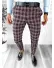 Pantaloni barbati eleganti grena in carouri B1626 F7-5 