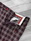 Pantaloni barbati eleganti grena in carouri B1626 F7-5 