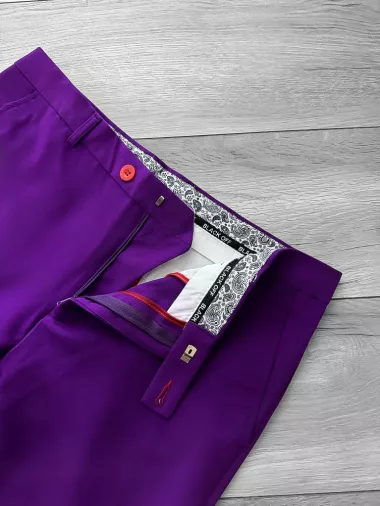 Pantaloni barbati eleganti regular fit mov B1734 B12-4