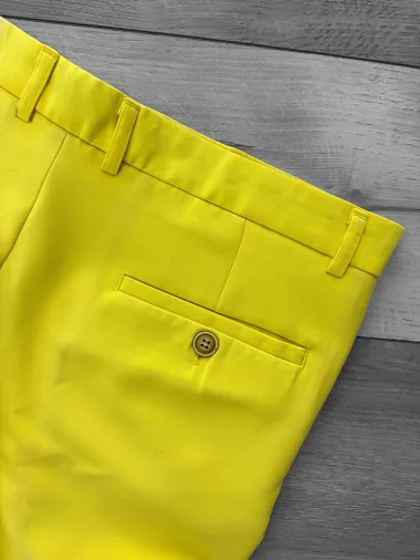 Pantaloni barbati eleganti regular fit galbeni B1734 F6 U4-1