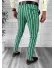 Pantaloni barbati eleganti verzi in dungi B1772 B15-3.1
