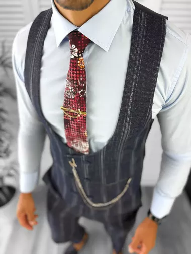 Compleu barbati Vesta + Pantaloni bleumarin inchis B5517 X4