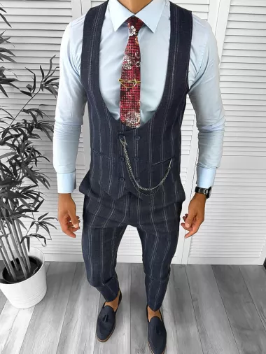 Compleu barbati Vesta + Pantaloni bleumarin inchis B5517 X4