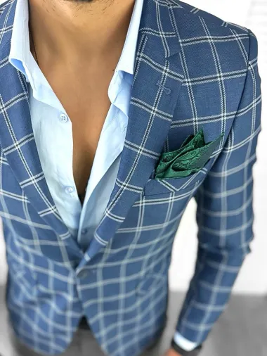 Sacou barbati slim fit in carouri 12715 107-2