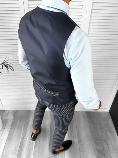 Pantaloni barbati casual regular fit bleumarin 12791 O3-3.1