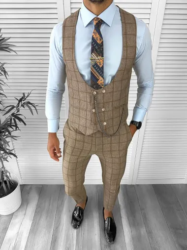 Compleu barbati maro Vesta + Pantaloni B1452 29-1