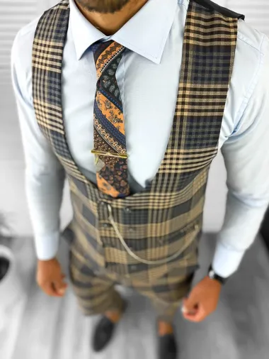 Compleu barbati in carouri Vesta + Pantaloni B1456 115-3