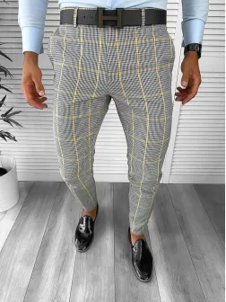Pantaloni barbati eleganti regular fit carouri 2019