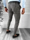 Pantaloni barbati eleganti regular fit cu dungi B1547 67-4 E~