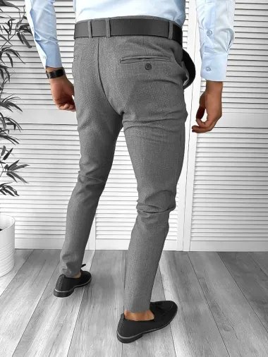 Pantaloni barbati eleganti regular fit gri B1769 114-3
