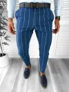 Pantaloni barbati eleganti regular fit albastri B1874 27-5 E~