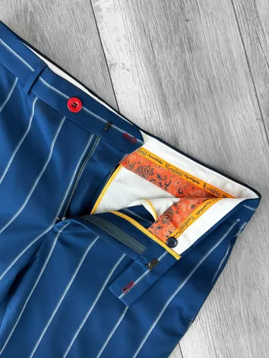 Pantaloni barbati eleganti regular fit albastri B1874 B7-2.3