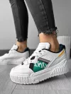 Adidasi dama casual albi cu verde 93