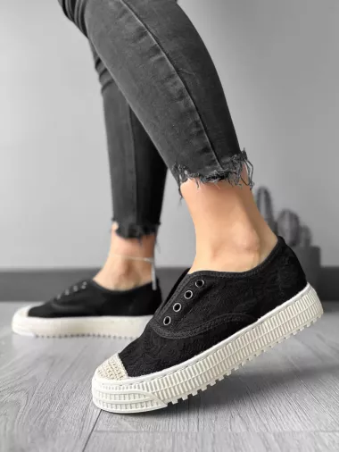 Espadrile dama casual negre Y601