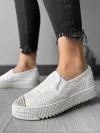 Espadrile dama casual albe Y602