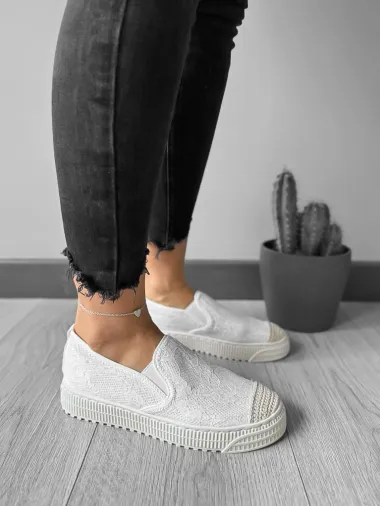 Espadrile dama casual albe Y602 N7-2