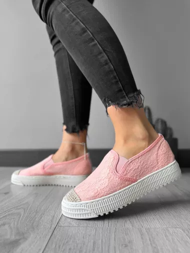 Espadrile dama casual roz Y602