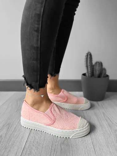 Espadrile dama casual roz Y602