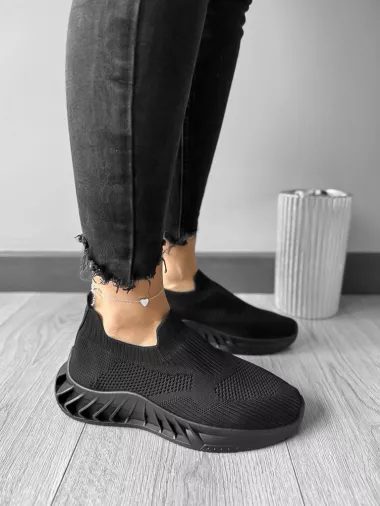 Adidasi dama casual din panza, negri 90 N7-2