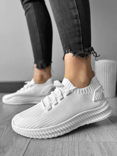 Adidasi dama casual din panza, albi 91 T13-1