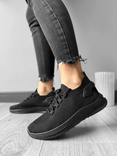 Adidasi dama casual din panza, negri 91 T13-1