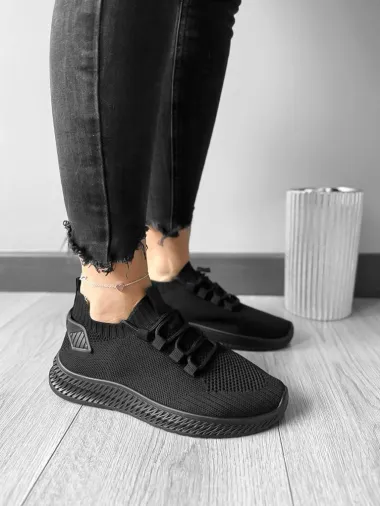 Adidasi dama casual din panza, negri 91 T13-1