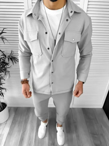 Camasa barbati casual gri 12504 14-1