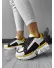 Adidasi dama casual albi cu galben LM052 T2-3