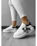 Adidasi dama casual albi cu imprimeu negru FCL705 T15-4
