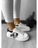 Adidasi dama casual albi cu imprimeu negru FCL705 T15-4