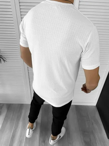 Tricou barbati slim fit alb 12462 P20-6.1
