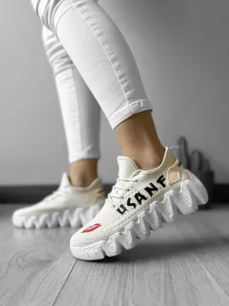 Adidasi dama casual din panza, bej H28 N12-2