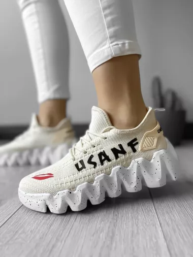 Adidasi dama casual din panza, bej H28 N12-2