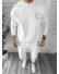 Trening barbati slim fit alb Pantaloni + Hanorac K005 Y4