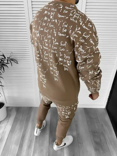 Trening barbati slim fit maro Pantaloni + Hanorac k172 D5-1.3