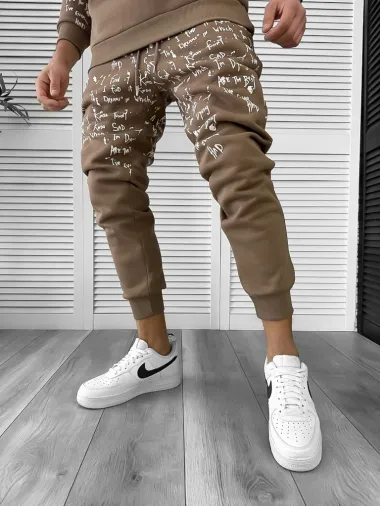 Trening barbati slim fit maro Pantaloni + Hanorac k172 D5-1.3