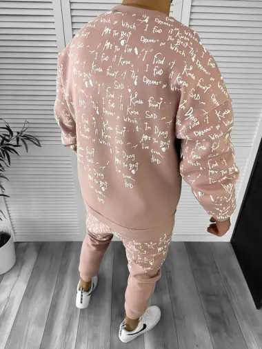 Trening barbati slim fit roz Pantaloni + Hanorac k172 55-4