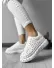 Adidasi dama casual cu talpa inalta, albi cu negru B998 T53-3