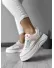 Adidasi dama casual cu talpa inalta, bej cu roz CL2309 N8-3