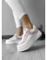 Adidasi dama casual cu talpa inalta, albi cu roz CL2309 N6-3