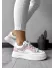Adidasi dama casual cu talpa inalta, albi cu roz CL2309 N6-3