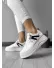 Adidasi dama casual cu talpa inalta, albi cu negru CL2331 T13-3