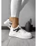 Adidasi dama casual cu talpa inalta, albi cu negru CL2331 T13-3