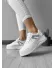 Adidasi dama casual cu talpa inalta, albi cu gri CL2331 T13-3