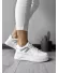 Adidasi dama casual cu talpa inalta, albi cu gri CL2331 T13-3