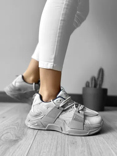 Adidasi dama casual cu talpa inalta, gri CL2401 T6-1